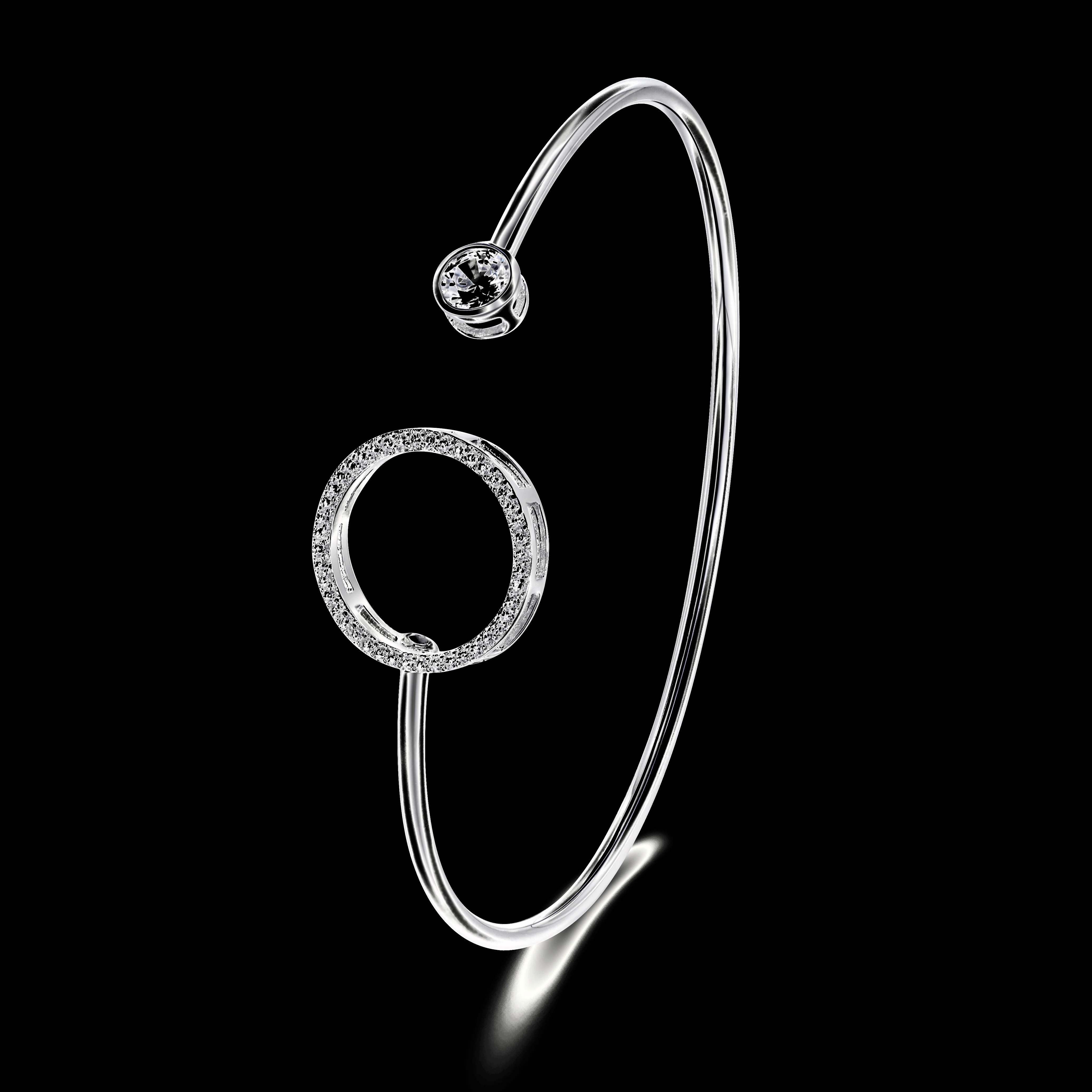 Premier Designs Jewelry Silver Bling Zircon Open Cuff Adjustable Bracelet Girls, Designer Charm Bracelet, Rhinestone Bracelet