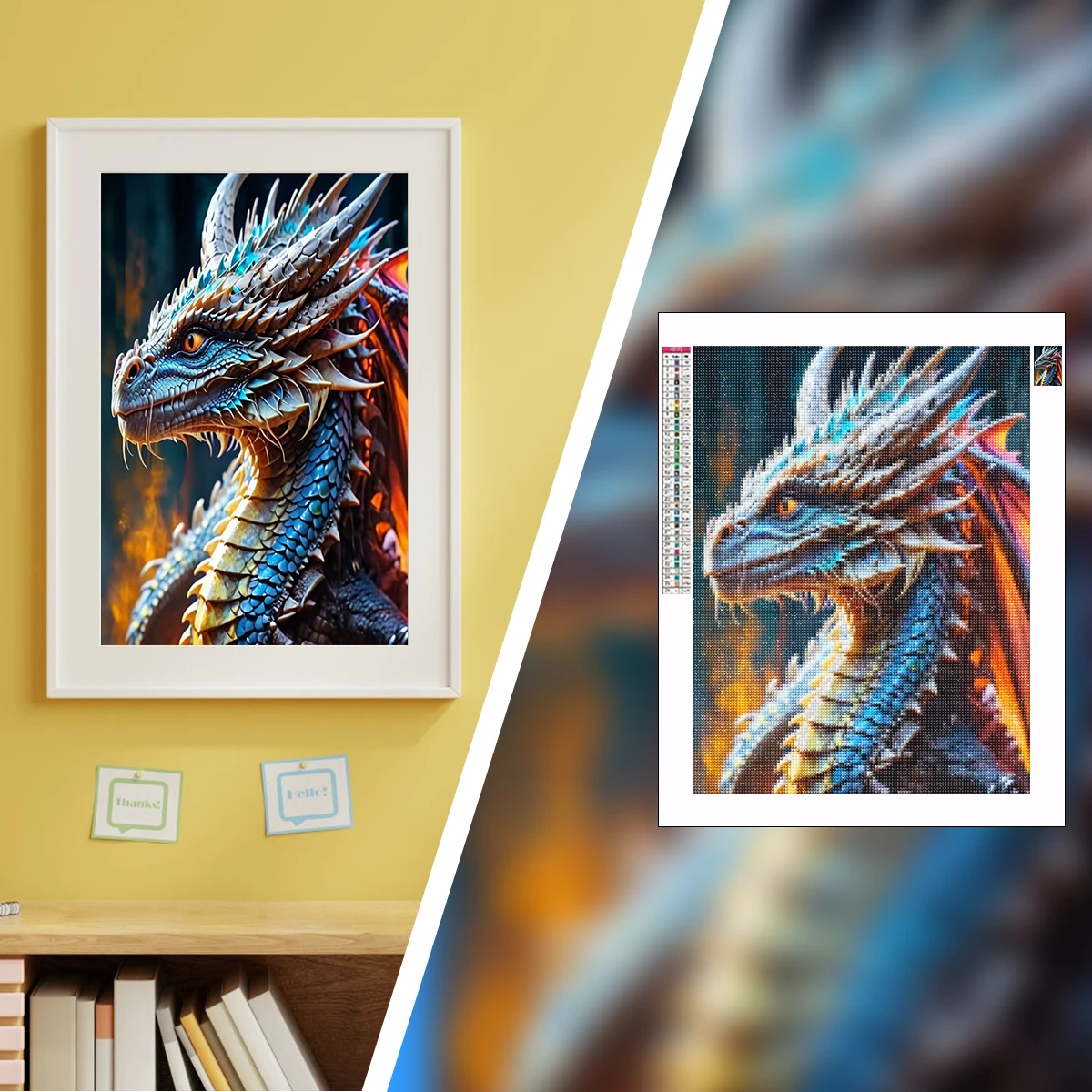 Popular Full Drill DIY 5D Diamond Painting Kits Dragon Crystal Rhinestone Diamond Embroidery Painting Home Decor
