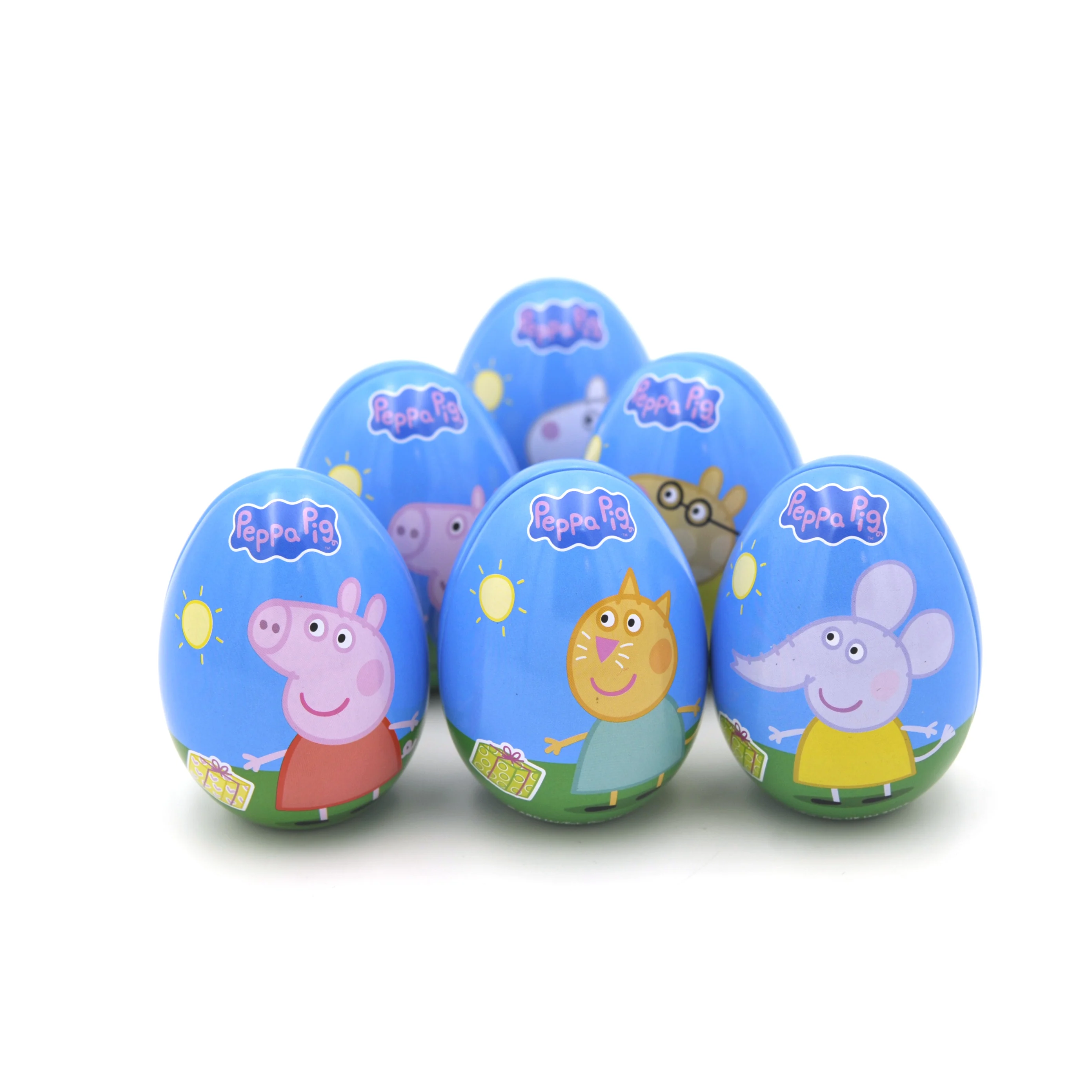 Custom Logo Egg Shape Easter Gift Boxes Recyclable Tinplate Metal Packaging for Candy Food Chocolate Christmas Presents