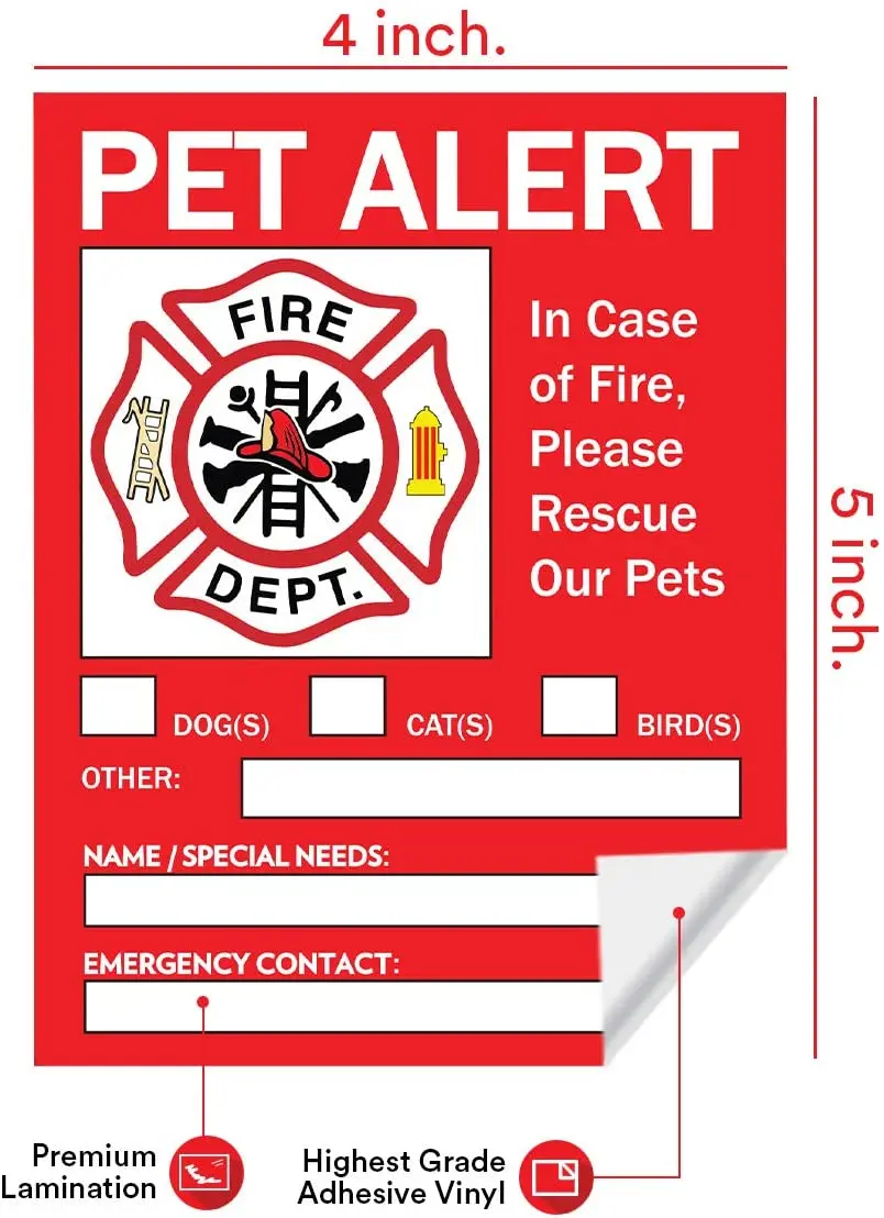 Наклейки с оповещением для домашних животных на заказ статическая клеящаяся этикетка окно дверь или дом аварийного спасения ваших кошек/собак