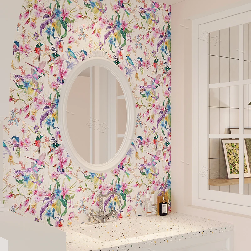 Stock Adhesive 3d Classic Pvc Vintage Flower Luxury Wallpaper Deep Embossed Wall Covering For Walls Home Decoration