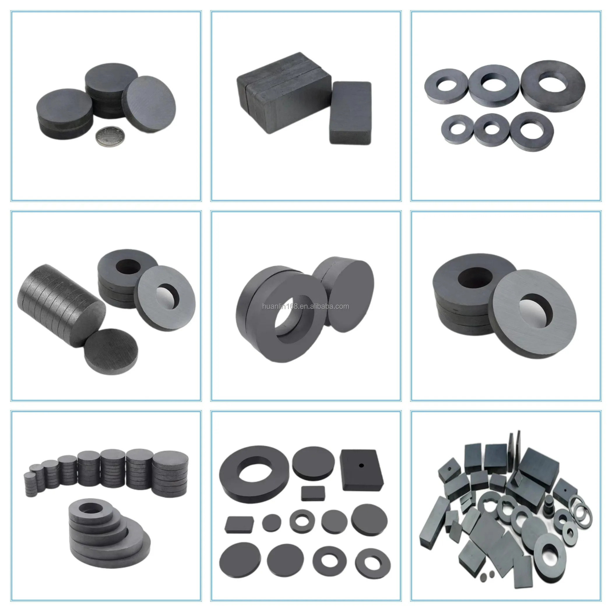 Wholesale Price Ferrite Magnet Hard Ferrite Strong Magnet Permanent Square Ceramic Ferrite Magnetic Ring For Speaker