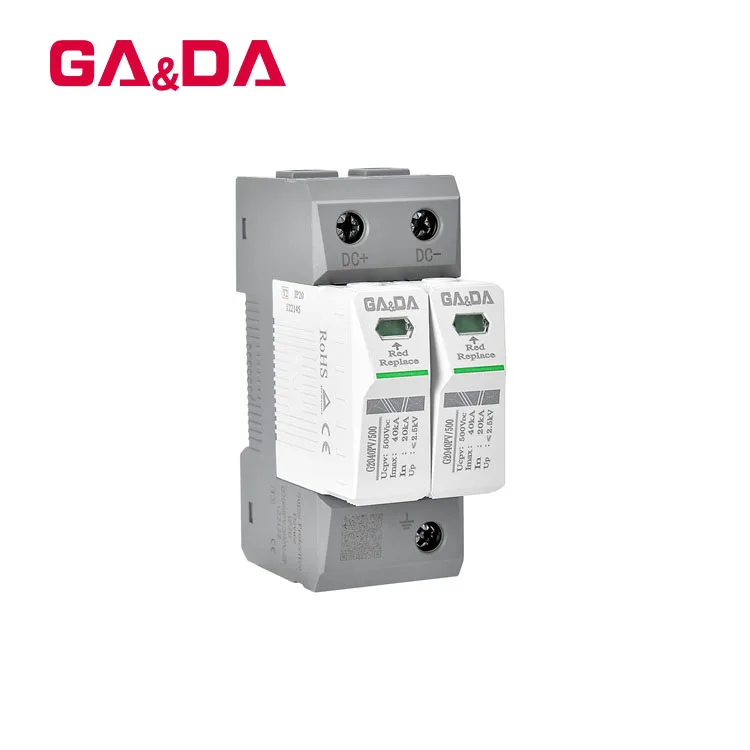 DC500V 1000 В протектор перенапряжения молниеотвод счетчик 2p 40kA DC SPD