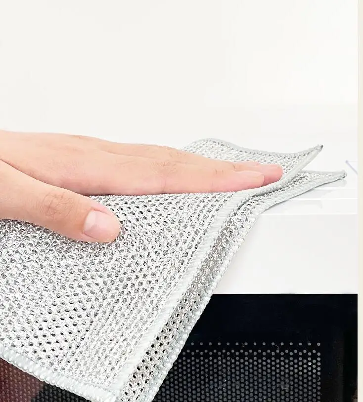 Wet Dry Scrubs Cleans Dishes Sinks Count Wire Dishwashing Rag Wire Dishcloth Multipurpose Wire Dishwashing Rags