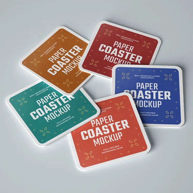 Factory OEM ODM recycled material coaster with logo absorbent papers roll coated art paper