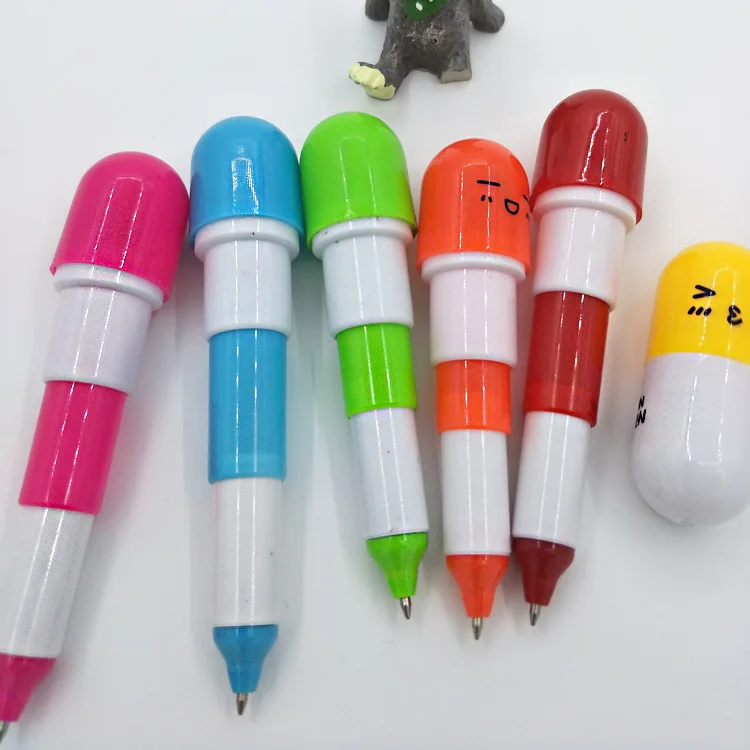 Expression telescopic pill pen wholesale capsule pen ballpoint creative stationery cute pill pen student stationery