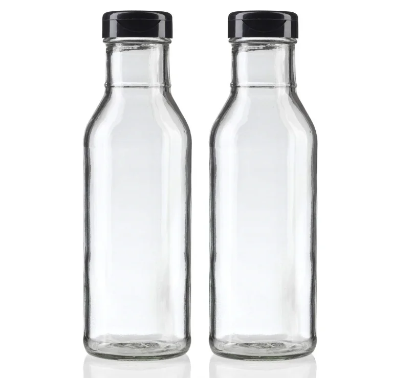 12 oz clear glass sauce bottle