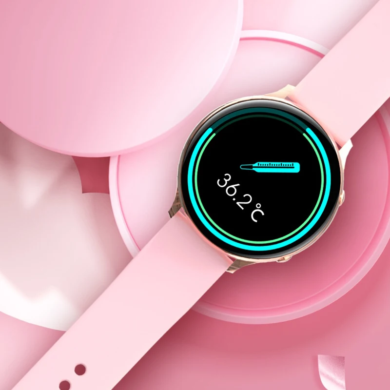 Smart Watch for Women Men Full Round Touch Screen Super Thin Body Blood Oxygen Measuring 24 Sport Modes for Android IOS