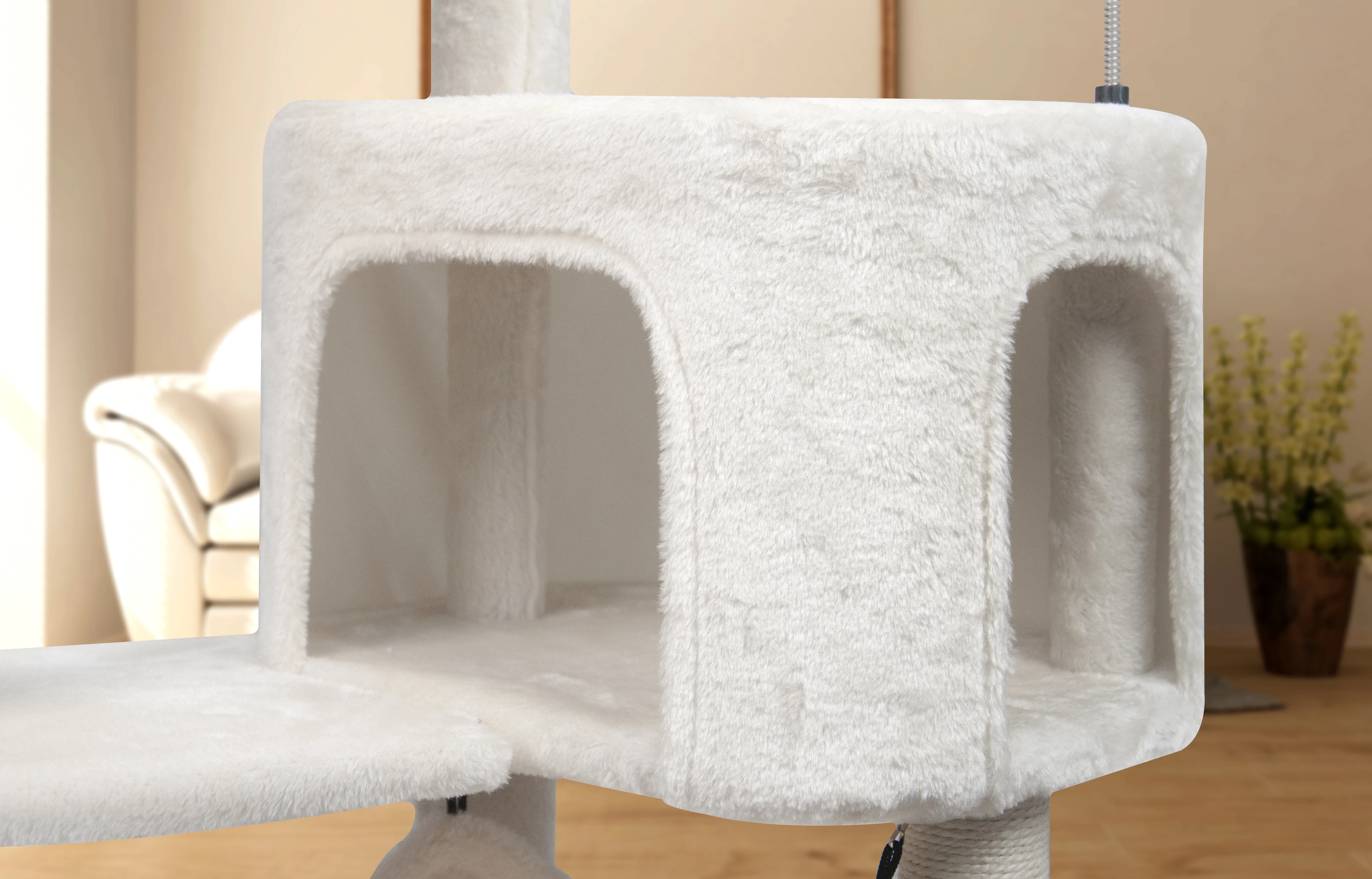 2024 New Logo Eco-Friendly Cat Climbing Tree 3-Layer Sisal Plush Paper Customizable Jumping Platform Sustainable Sustainable