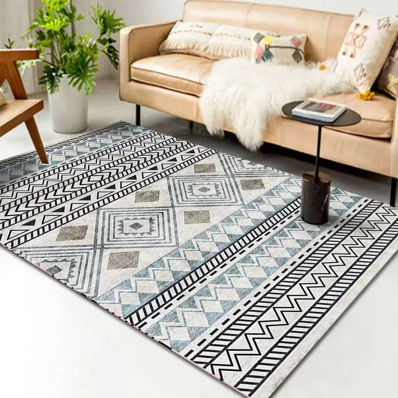 Persian Moroccan style living room carpet printed on crystal velvet floor rug cheap can be customized carpets and rugs mat