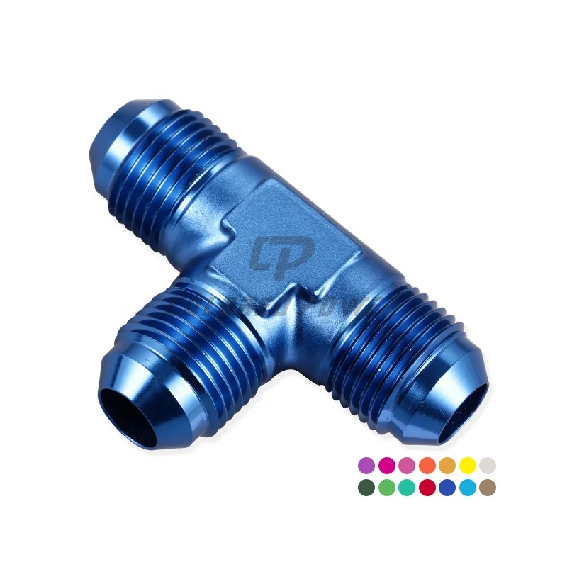 New Arrival Aluminum Flare Tee T Piece Union Connector Male Adapter Oil Fuel Air Hose End Transform AN Fittings