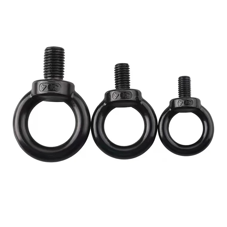 Black Swing Rod Lifting Eye Bolt Eyebolts High Quality Oem Din580 Galvanized Inox Ends M6 M8 M10 Zinc Plated Black Machinery DIN