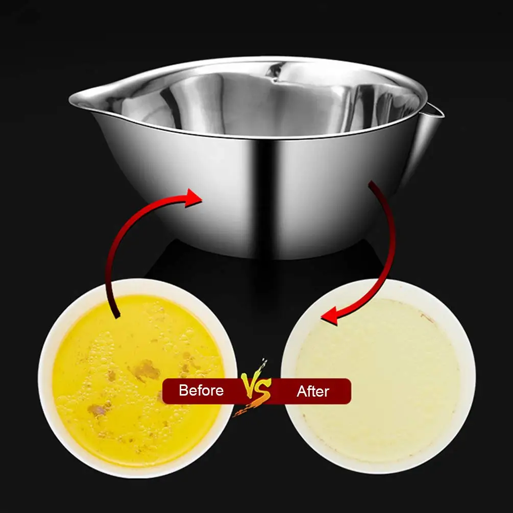 Oil Fat Separator Bowl Gravy Strainer Stainless Steel Oil Filter Soup Bowl with Handle Grease Oiler Filter Kitchen Tool Good