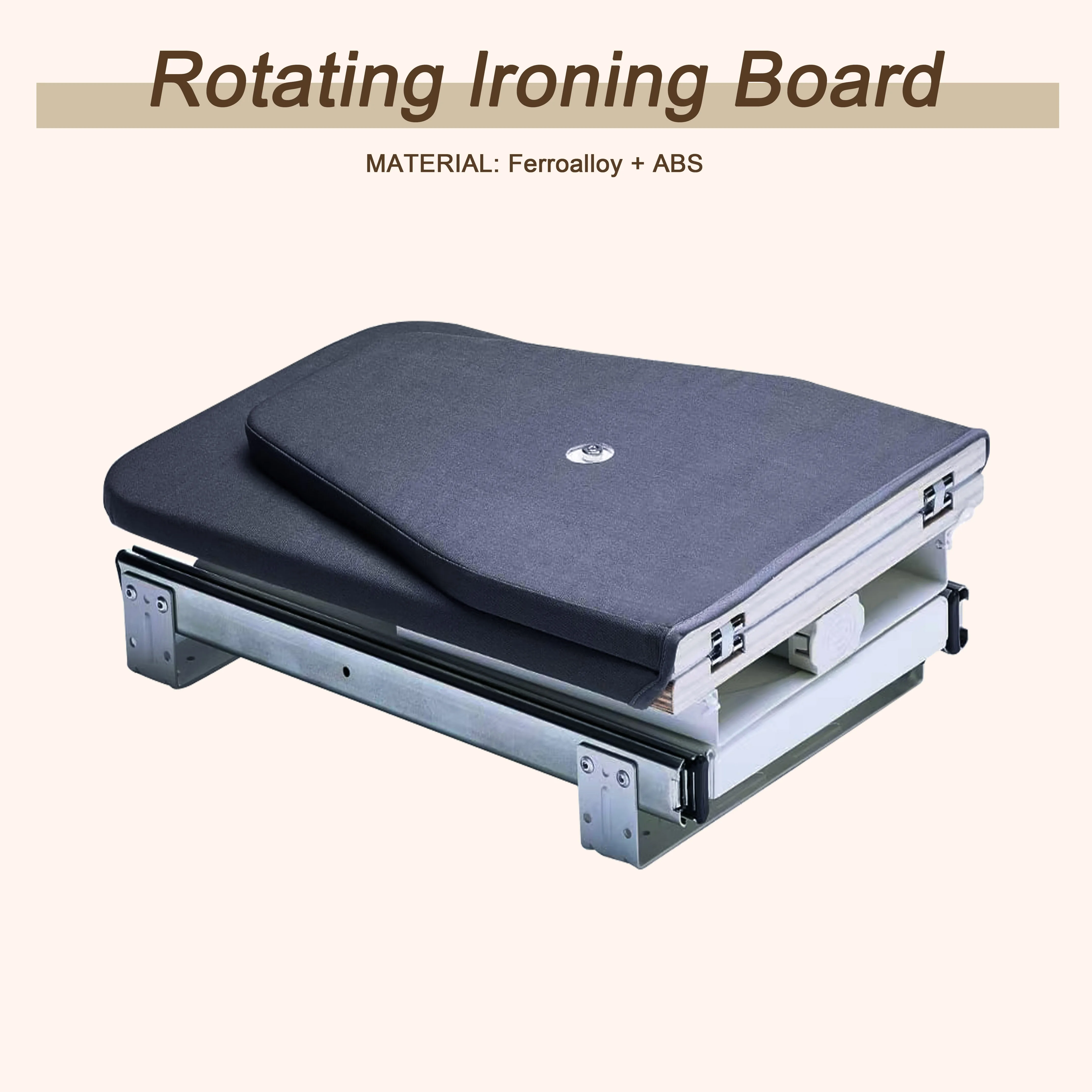 Stow-away Pressing Banana-shape Covers Gray Rotating Ironing Board Table Top Foldable for Bespoke Suit
