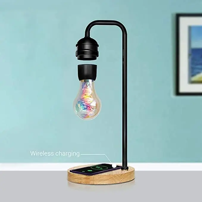 Drop ShippingLed Wireless Charging Desk Lamp Magnetic Levitation Night Light Bedroom Decor Bulb for Home Decorative Lamp