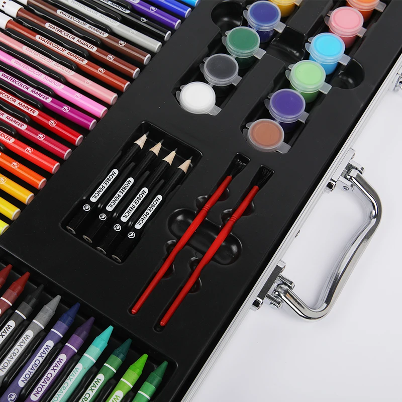 Mobee kids drawing art set Watercolor pen brush Crayon  art color pen painting art kit box for boys and girls as gift