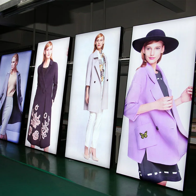 Makeup store display Textile led backlight frame fabric lightbox