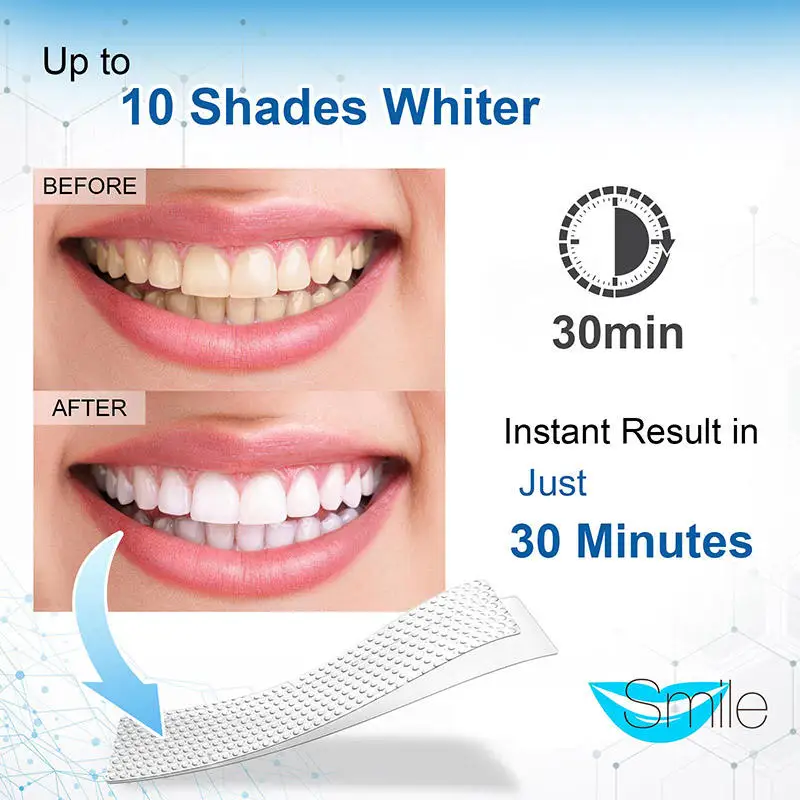 4th Gen tooth whiting sticker OEM dissolving teeth whitening strips instant 6% peroxide teeth whitening strips