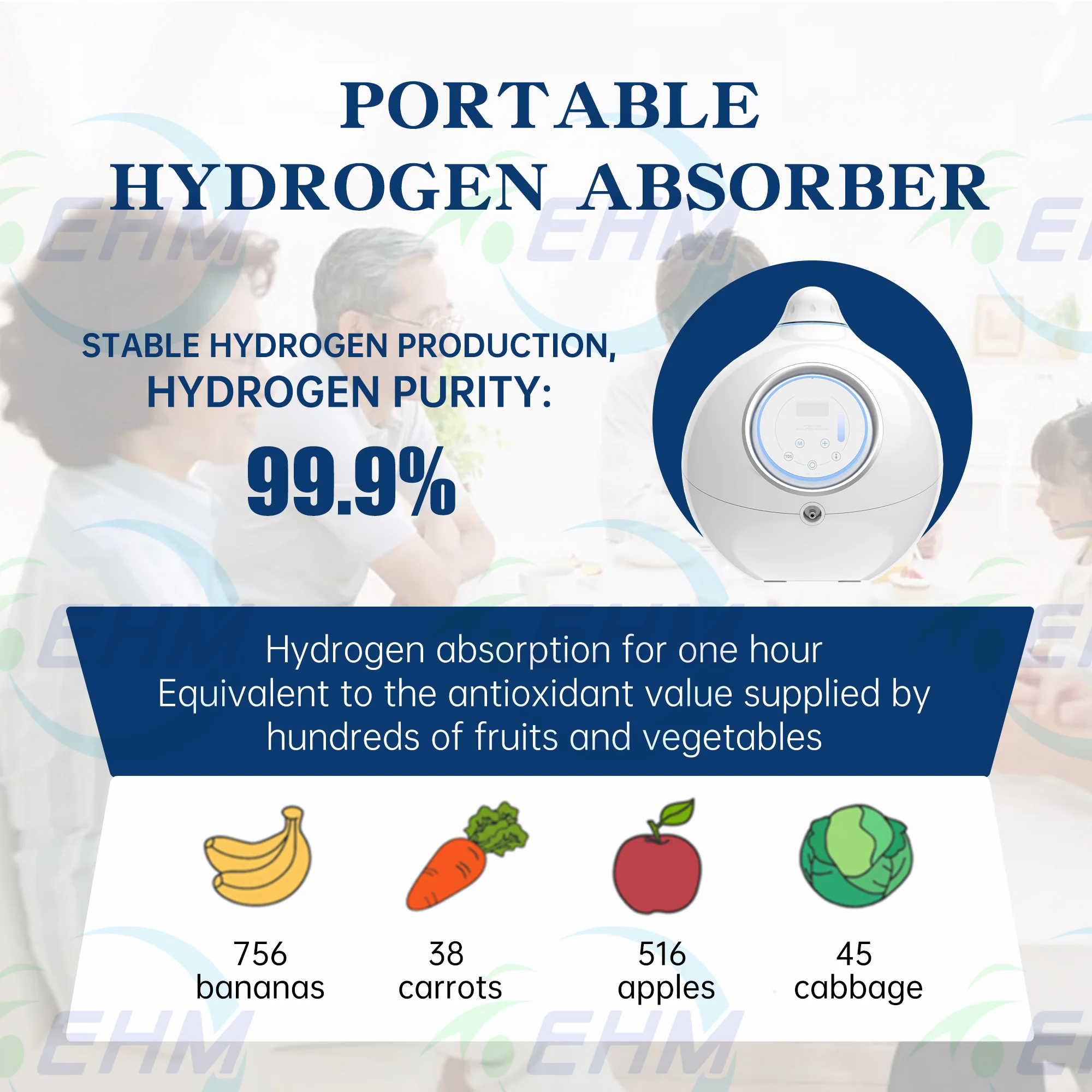 Portable 3 in 1 Hydrogen Inhalation Machine inhaler gas generator hydrogen rich water maker