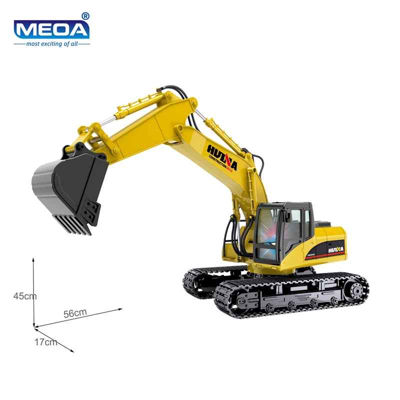 HUINA 1550 RC Crawler Car 15CH 2.4G 1:14 RC Metal Excavator Remote Control Alloy Rooter Charging Truck RTR Independent Arms