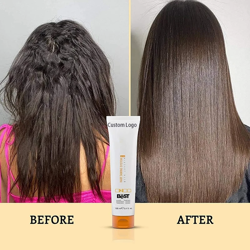 Custom Brazilian Professional Keratin Straightening Smoothing Formaldehyde Free Hair Treatment For Curly Frizzy African Hair