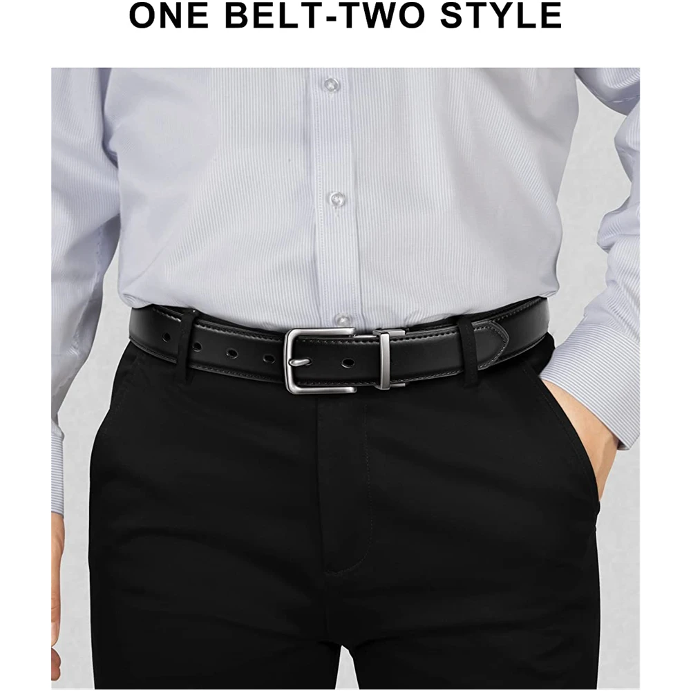 Мужской двусторонний ремень с двумя сторонами