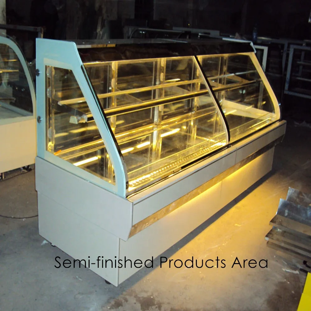 Bakery Cake Refrigerated Showcase Cake Cooler Fridge Round Front and Back Door without Wheel refrigerated showcase for cakes
