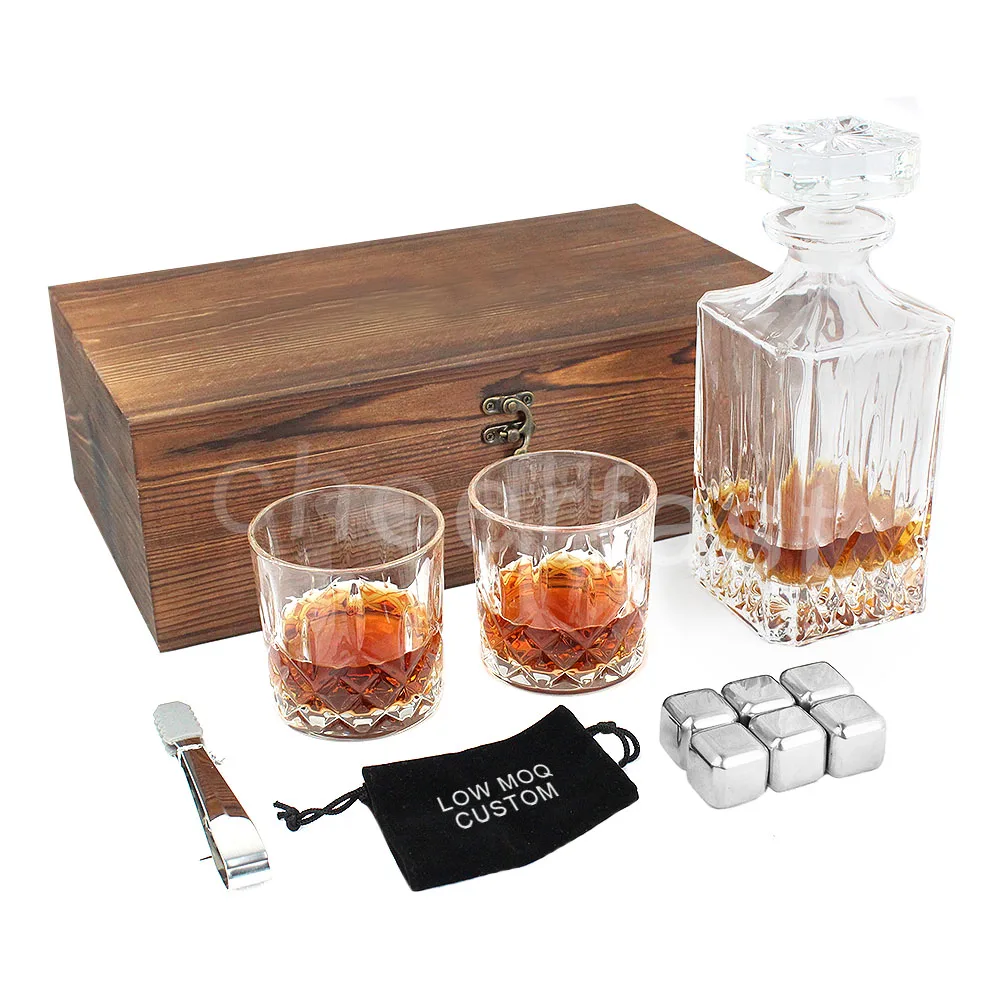 Support Sample Chilling Ice Cube  Brown Box  Gift Set And Whiskey Stones Gift Set And Whiskey Glass Set
