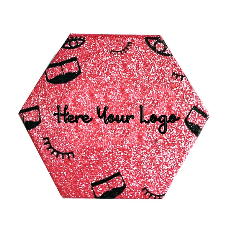 OEM lash packaging box custom shape color size logo hexagon eyelash box packaging