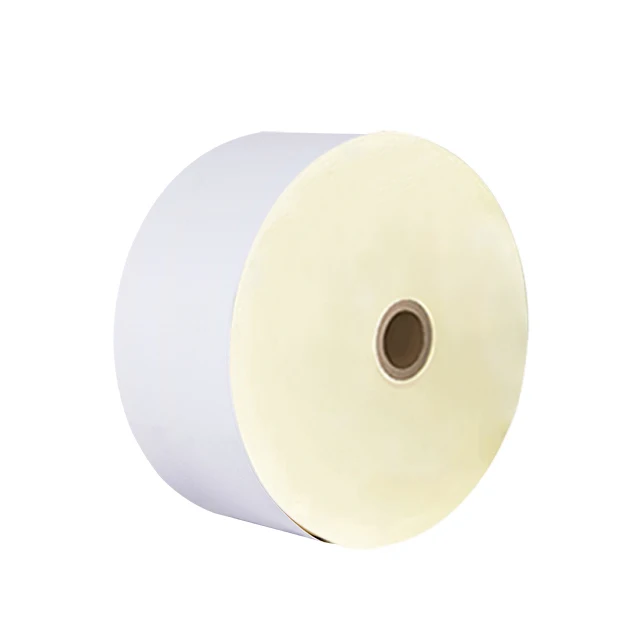 semigloss label eco masking tape 150 degrees 40.5cm 55gms polypropylene pp base label direct  transfer thermal jumbo roll