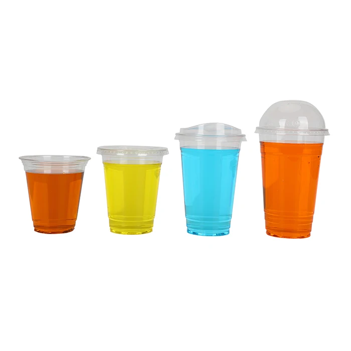 Wholesale 98mm top diameter 12 oz  PET plastic cup custom logo takeaway cup for cold drink beverage biodegradable PLA CUP