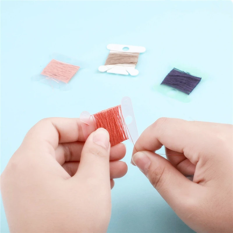 100PCS Dreaming 5 Colors Embroidery Holder Winding Plate Board Thread Organizer Cross Stitch Sewing Tools Accessory