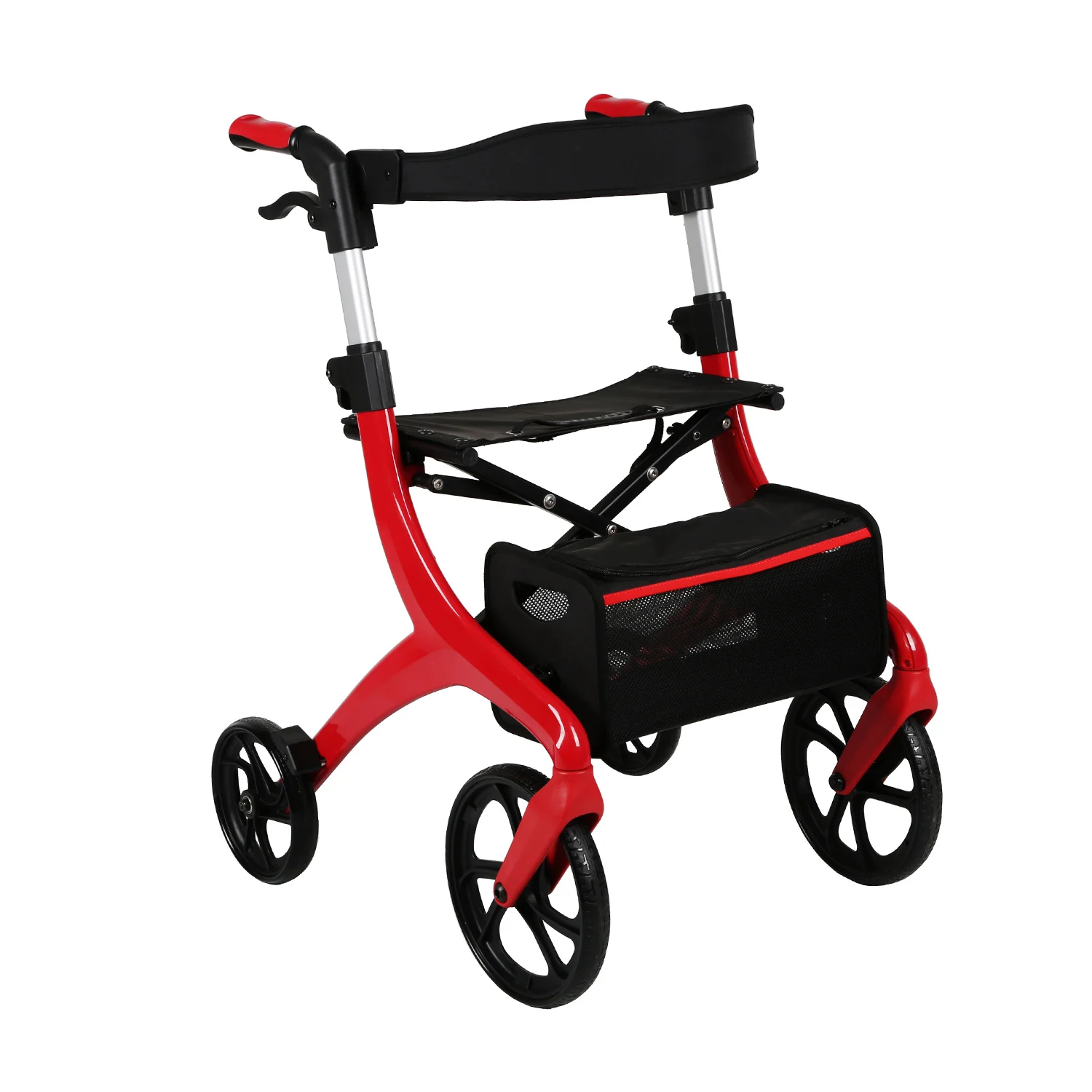 Bliss Medical Transport Folding Aluminum Rolling Rollator Walker Lightweight for Seniors Elderly  Adultswith Seat