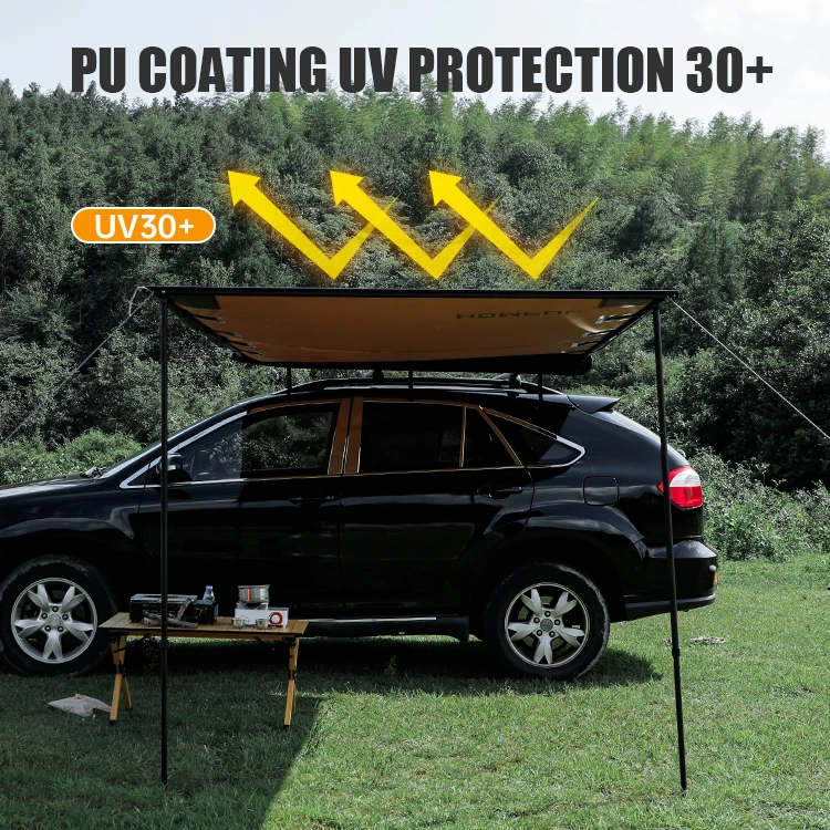 HOMFUL Outdoor Car Awning Tent SUV Outdoor Camping Travel Rooftop Pull Out Tent Car Side Awning