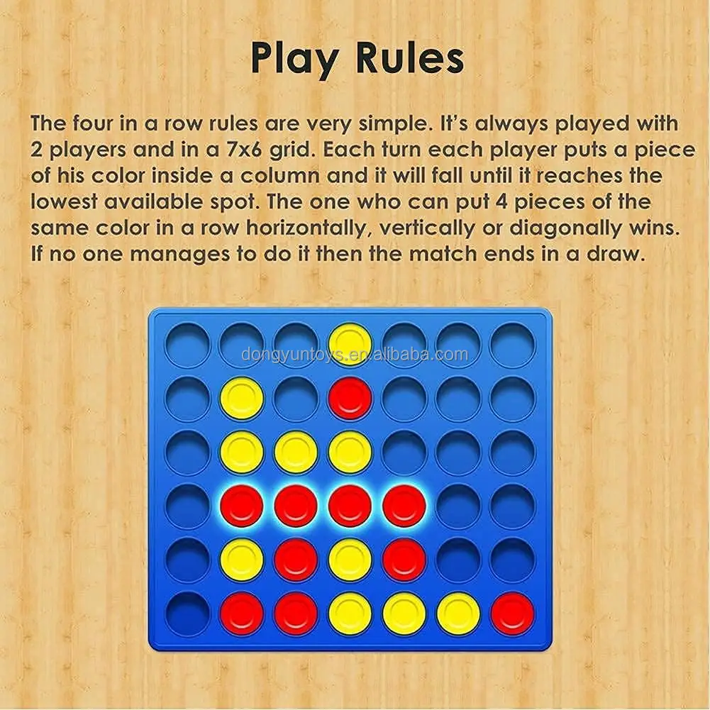 4 in a Row Game Classic Plastic Board Game Connect Four 4 in A Row Set Party Games for Family Kids and Adults