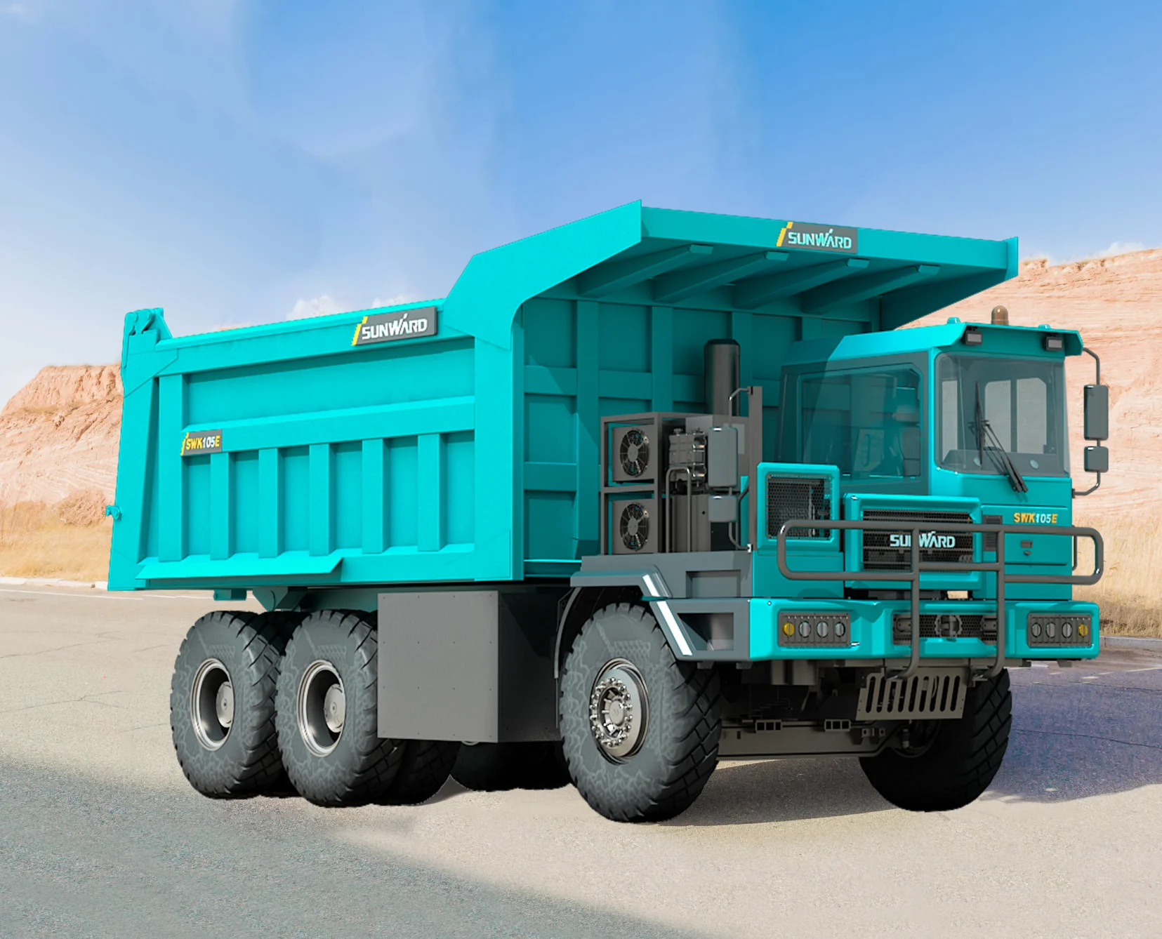 SUNWARD 6x4 dump truck 70 ton loading capacity diesel engine tipper truck