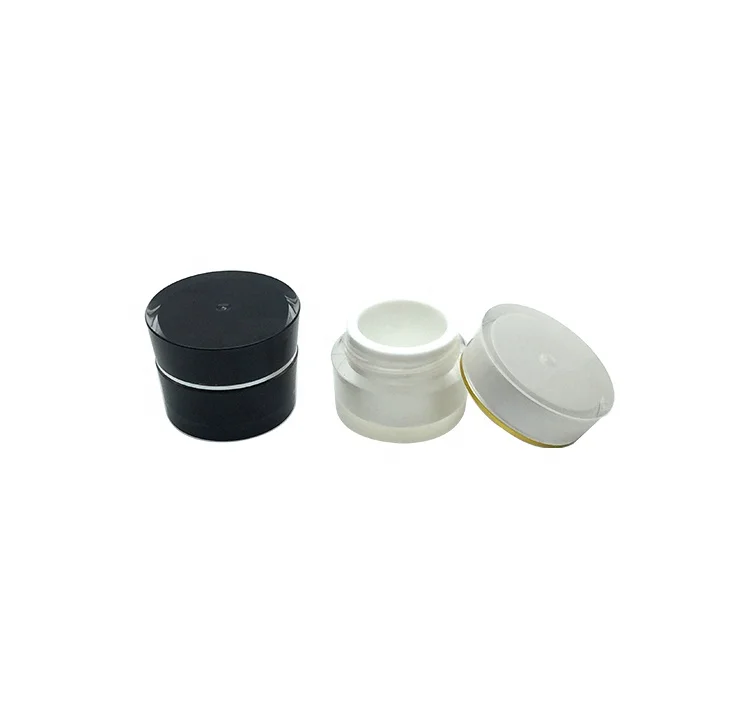 
cute mini empty logo printing uv nail gel mini jar plastic cosmetic acrylic jar 5ml black jar 
