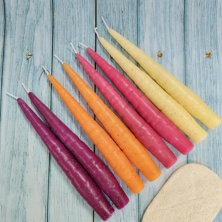 Topchina Selected Creative Colorful Carrots Shaped Taper Candles Novelty Candle for Home Decoration Gifts