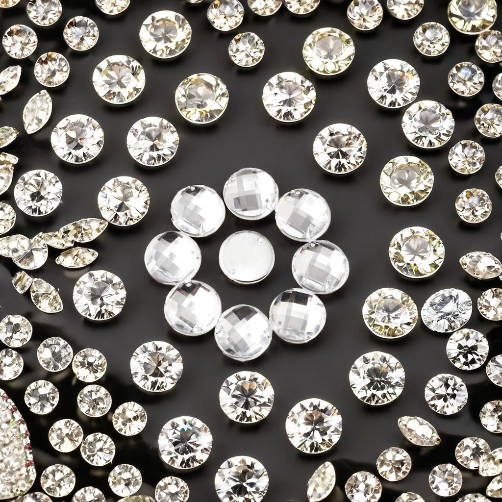 Custom Mini PCs Crystal Rhinestones AB Crystals 8-18mm White/Black Glass Rhinestones DIY Crafts Jewelry Making Shoes Garments