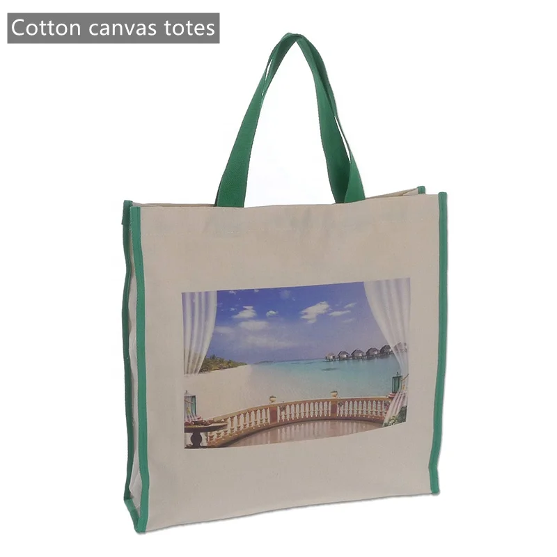 Custom Pattern Cotton Shopper Tote Bags Life Style Shopping Grocery Canvas Bag with custom printed logo