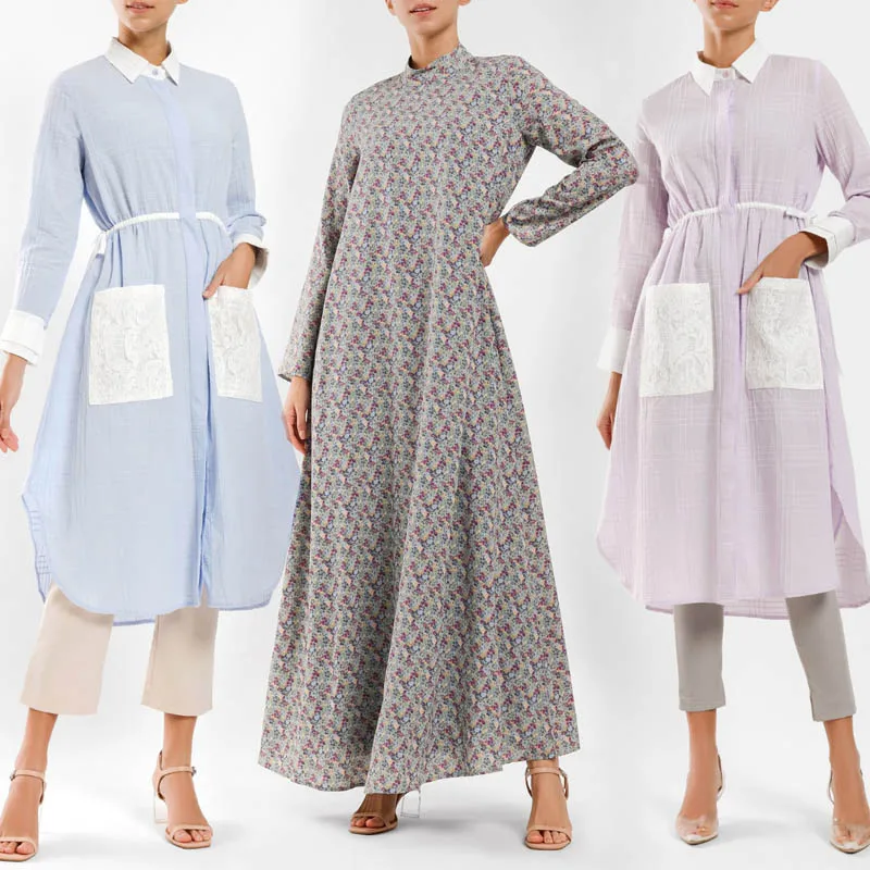 Yellow Glitter Pleated Kaftans Muslim Women Maxi Dress Jilbabs Muslim