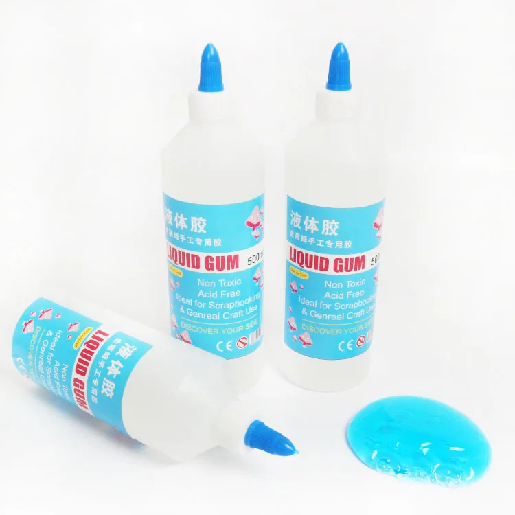 Non-toxic factory sale 500ml thick transparent stealth clear liquid glue for crystal DIY slime kid set