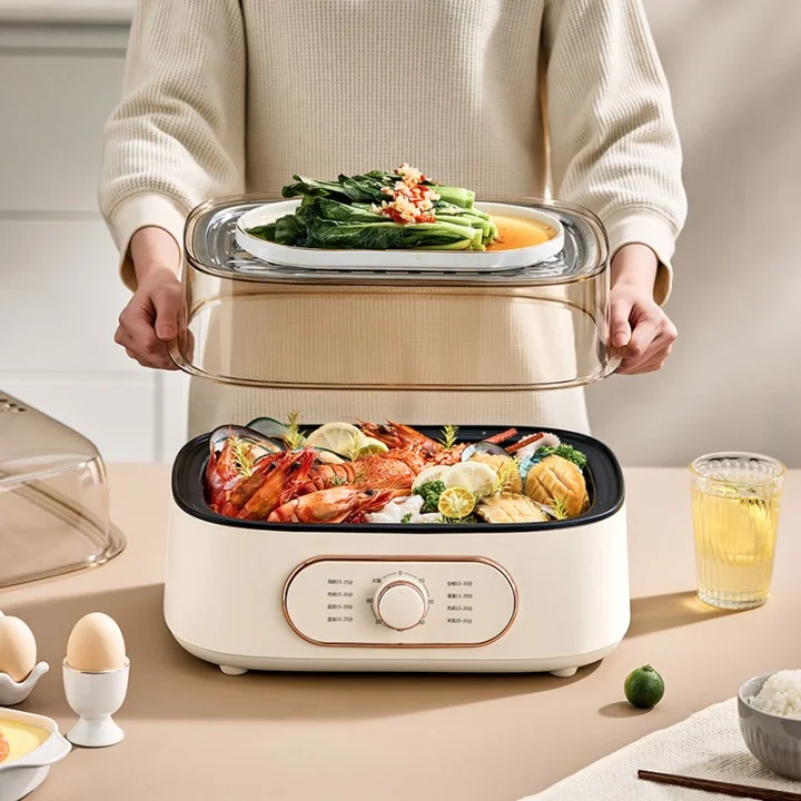 Wholesale Price 24L Large-capacity Household Three-layer Multifunctional All-in-one Visual Transparent Electric Steamer