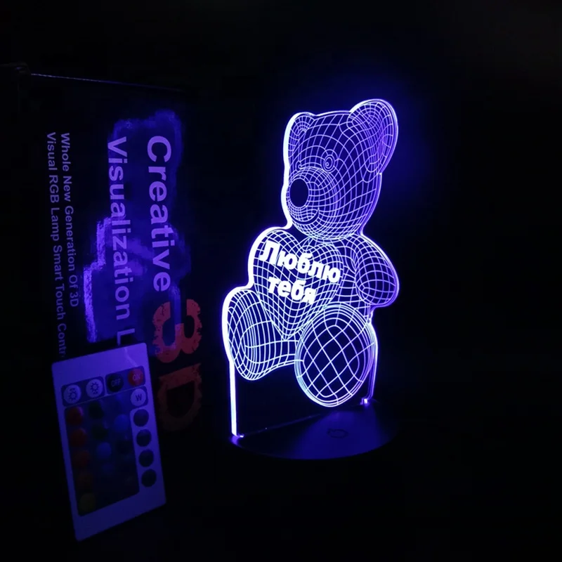 2024 B2C Hot Selling Anime 3D Lamps Factory Directly Customize Design Accept USB Night Light With Touch/Remote Control 16 Colors