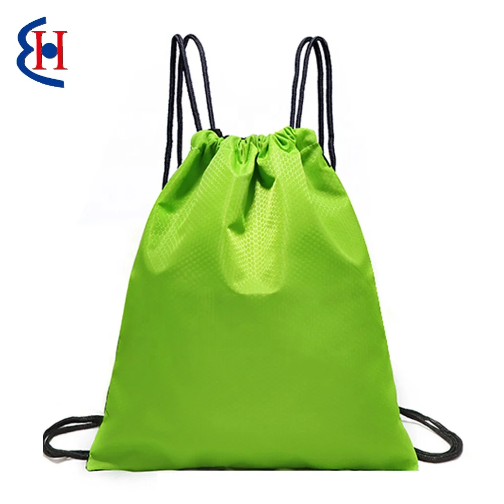 kids portable waterproof custom own logo wide 190T drawstring backpack 210d polyester