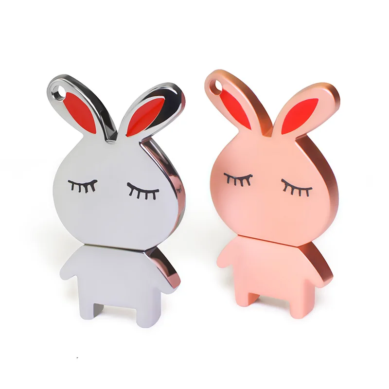 Cartoon cute metal USB stick rabbit shape128mb 256gb 512gb 8gb pen drive128gb 64gb 32gb Usb flash drive