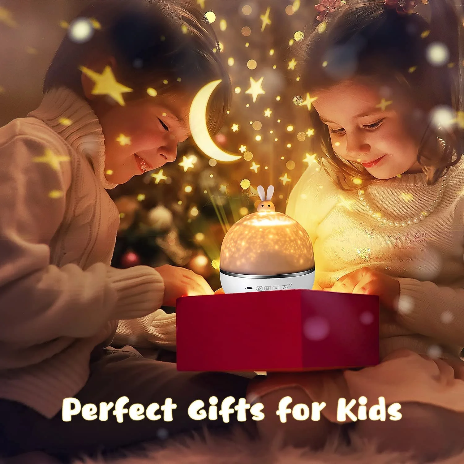 360 Rotating 7 Films Remote Timer Music baby kids wall star led night light projector for Bedroom Girls Gifts ceiling