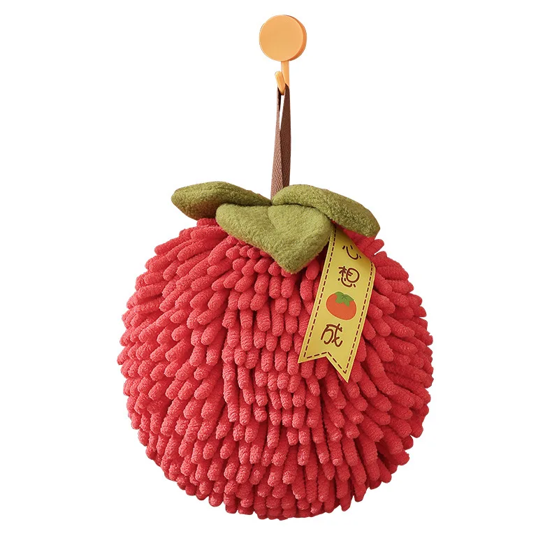 Factory Customized Label Logo Red Joyful Persimmon Snow Neil Handball Wipe Handball Gift Towel Kitchen Hanging Absorbent