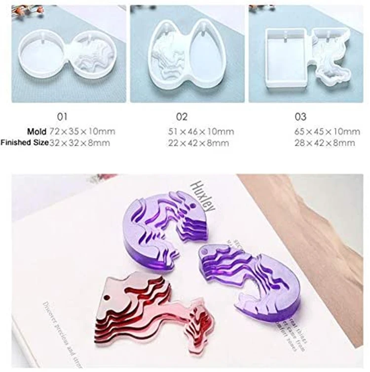 Amazon Hot 2020 New 3PCS Creative Island Beach Patterns Pendant Silicone Resin Molds TOYS0306