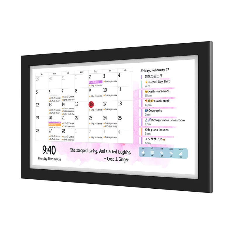 WF3285T 32 inch RK3588S2 Quad Core Photo Frame Digital Calendar Android 13 tablet NFC POE Wall mount tablet digital signage